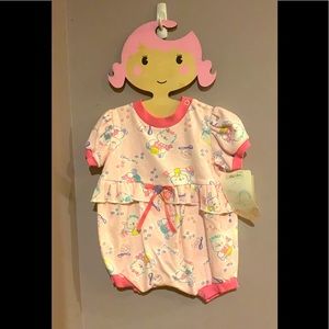 Vintage 12 month Bubble Romper **Kitten print**